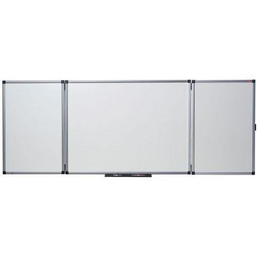 Illustration de : Tableau blanc triptyque magnétique Nobo émaillé