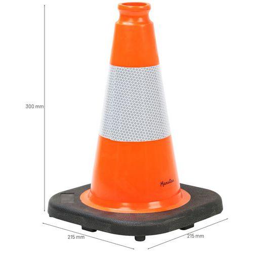 Illustration de : Cône de balisage avec 1 bande réfléchissante - Manutan Expert
