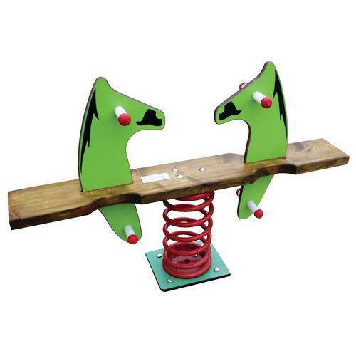 Illustration de : cheval balançoire à ressort