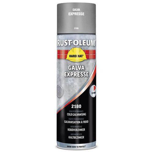 Illustration de : Peinture Galva Expresse Hard Hat - aérosol 500ml - Rust-Oleum