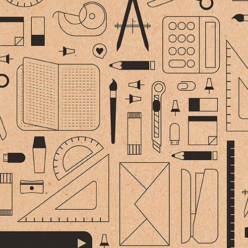 Illustration de : Rouleau kraft brut 50x0,70m Papeterie - Clairefontaine