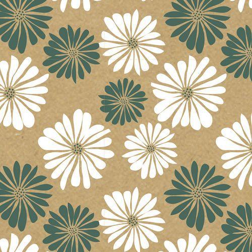 Illustration de : Rouleau kraft brut 50x0,70m Pâquerettes - Clairefontaine