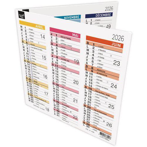 Illustration de : Calendrier origami Arc en ciel 12 mois - 26x13cm - 2026 - Quo Vadis