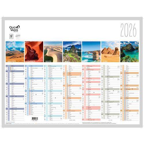 Illustration de : Calendrier mural fantaisie La Terre - 13 mois - 2026 - Quo Vadis