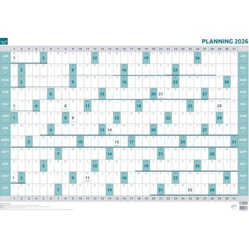 Illustration de : Calendrier planning annuel - 90x63 cm - 12 mois - 2026 - Quo Vadis