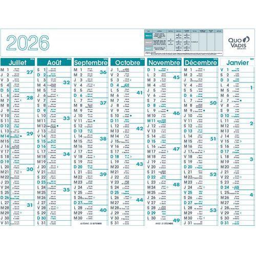 Illustration de : Calendrier banque Classic - 27x21 cm - Année 2026 - Quo Vadis