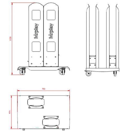 Illustration de : Chariot à roulettes pour 40 ZTool - Manutan Expert