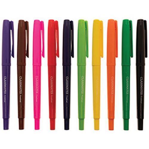 Illustration de : Stylo feutre fin - Pointe nylon 0,4 mm - Classmates