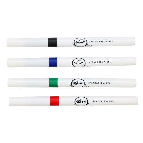 Illustration de : Feutre effaçable à sec pointe ogive moyenne 3 mm - Pichon